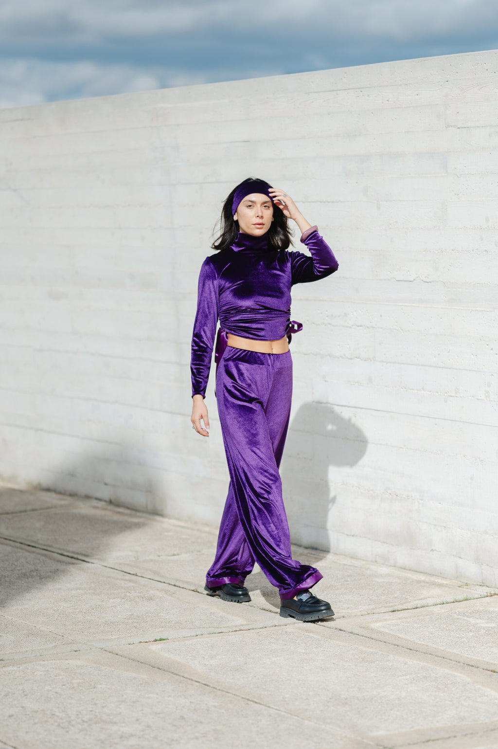 Pantalon en Velours - Violet XS/S