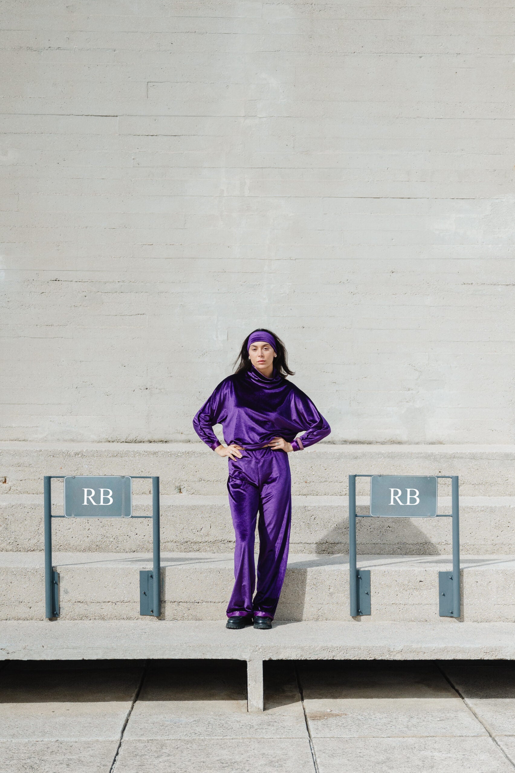 Pull Oversize en Velours - Violet XS/S