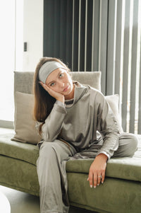 Pull Oversize en Velours - Gris M/L